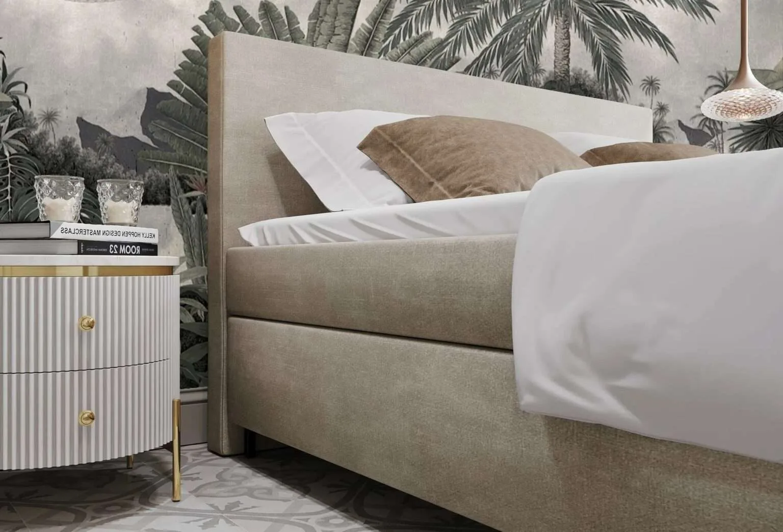 Boxspring Breda zij aanzicht ingezoomd