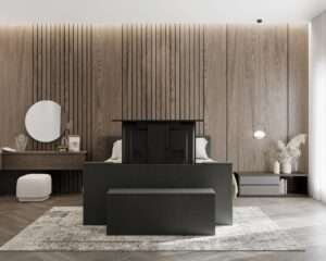 Boxspring met tv lift Zwart Tongeren voor aan zicht