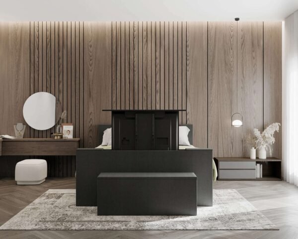 Boxspring met tv lift Zwart Tongeren voor aan zicht