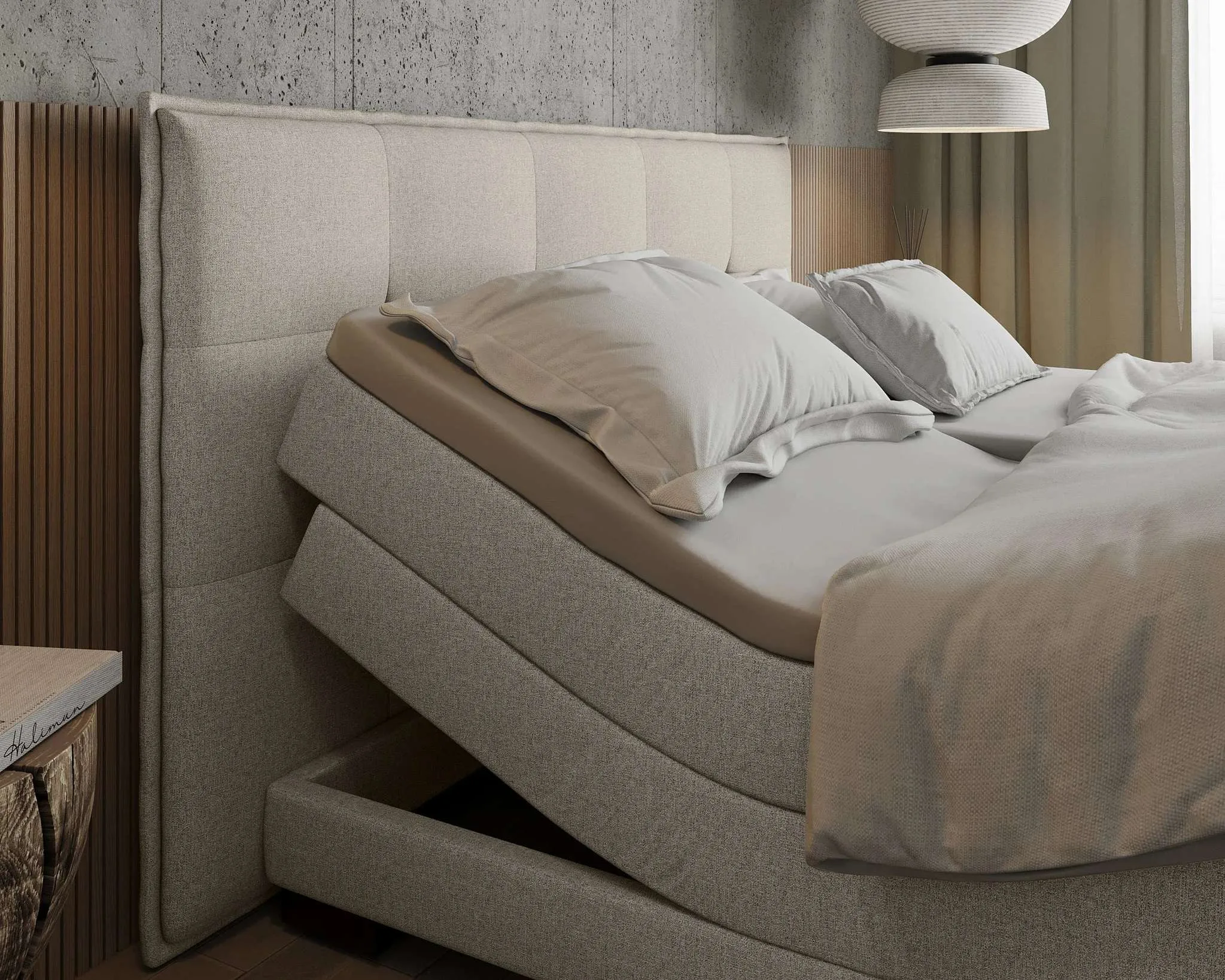 Elektrische Boxspring Uchelen zijaanzicht zoom